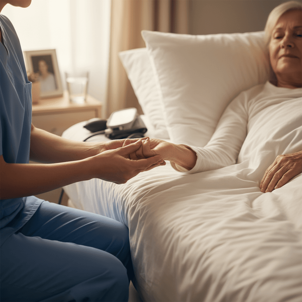 Registered nurse providing compassionate patient care